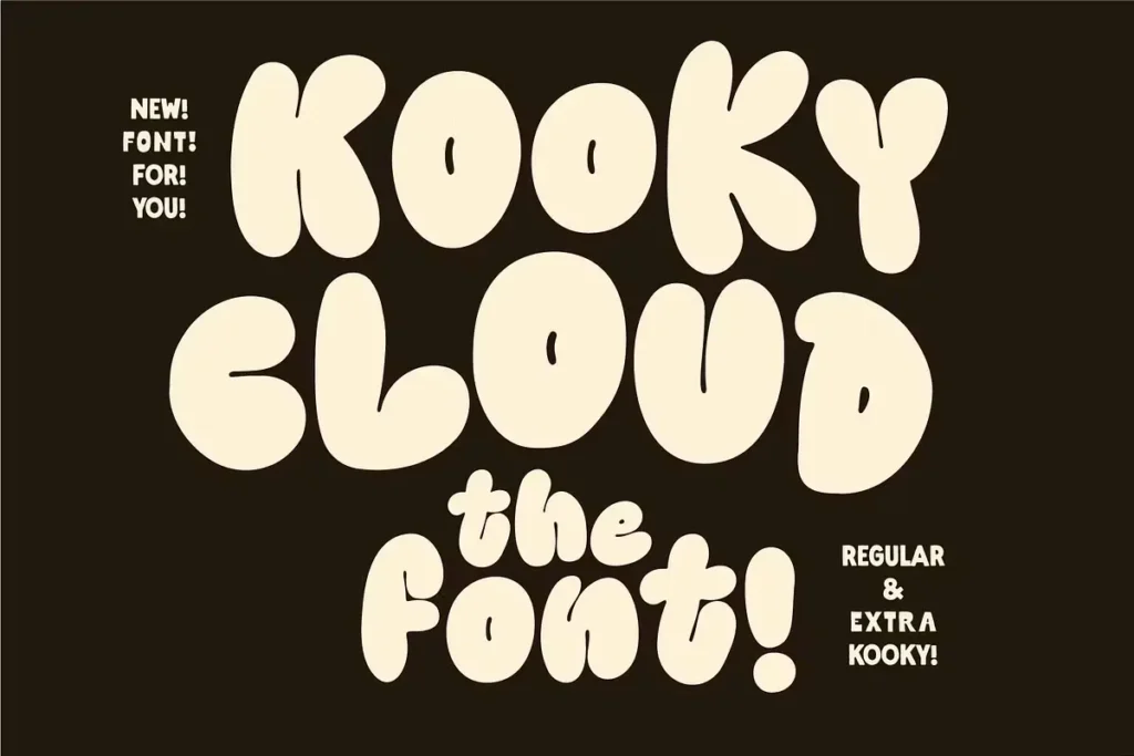 Kooky Cloud! Unique Bold Bubble Font font preview